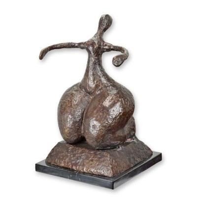 Femeie in genunchi-statueta moderna din bronz TBE-16 foto