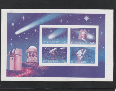 St.Vincent 1986-Spatiu,Cometa Halley,Edmond Halley,serie 4 val.ned.MNH.Mi.932-35 foto