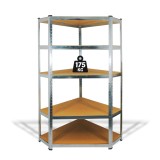 Raft Salgo pe colt - 5 niveluri - metal - max. 175 kg - 180 x 90 x 30 cm