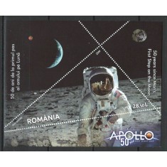 Romania 2019 - LP 2247 a nestampilat - 50 ani primul pas pe Luna - colita