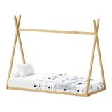 Cumpara ieftin Pat pentru copii Lilly, Pako World, Natural, 90x190 cm