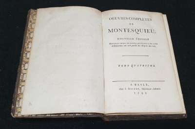 Carte veche de colectie anul 1799 - OEUVRES COMPLETES DE MONTESQUIEU foto