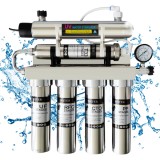 Sistem filtrare apa 6 etape, CUANTIS, debit 180L/h, otel inoxidabil 304, filtre PP, carbon activ, rasina, ultrafiltrare, carbon final, UV, pentru uz r