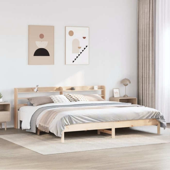vidaXL Cadru de pat fără saltea, 200x200 cm, lemn masiv pin