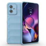 Husa pentru motorola moto g54, antisoc, margini cu striatii, design minimalist, bleu