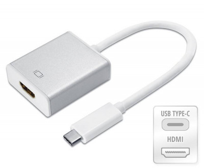 Cablu adaptor convertor semnal de la USB type C 3.1 tata la HDMI A mama Full HD 1920x1080P foto