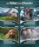 AFRICA CENTRALA 2015 - Bufnite /set complet-bloc + colita MNH (2 imagini)