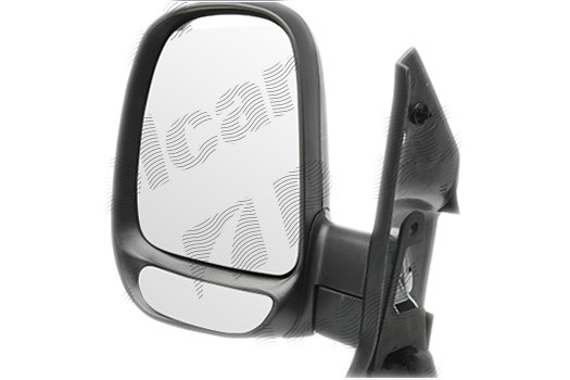Oglinda exterioara Ford Transit (Ve83), 06.1994-07.2000, partea Dreapta, culoare sticla crom, sticla convexa, cu carcasa neagra, cu incalzire, ajusta