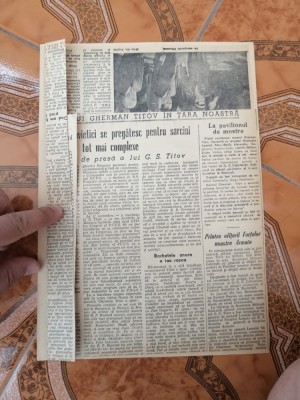 Misiunea Vostok 2 , 6 - 7 august 1961 - articole din presa vremii-Gherman Titov foto