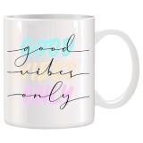 Cana alba personalizata &rdquo; Good vibes only &rdquo;, INOVATIX&reg;. 330ml, Oem