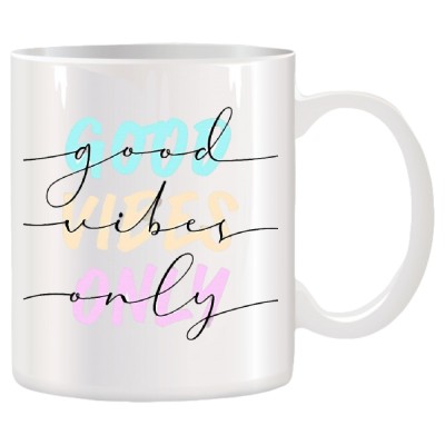 Cana alba personalizata &amp;rdquo; Good vibes only &amp;rdquo;, INOVATIX&amp;reg;. 330ml foto