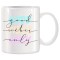 Cana alba personalizata &rdquo; Good vibes only &rdquo;, INOVATIX&reg;. 330ml