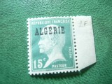 Timbru Algeria Franceza 1924 Pasteur , 15c , supratipar, Nestampilat