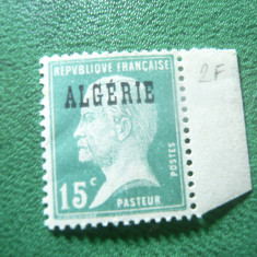 Timbru Algeria Franceza 1924 Pasteur , 15c , supratipar