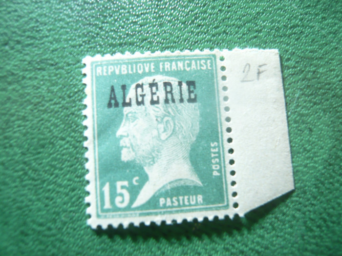 Timbru Algeria Franceza 1924 Pasteur , 15c , supratipar