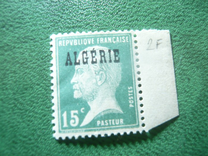 Timbru Algeria Franceza 1924 Pasteur , 15c , supratipar