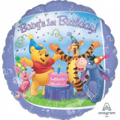 Balon folie metalizata Winnie The Pooh and Friends 1st Birthday 43cm foto