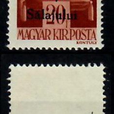 Ardealul de Nord 1945 Posta Salajului timbru 3P pe 20f reprint matrita originala