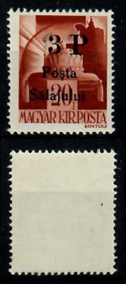 Ardealul de Nord 1945 Posta Salajului timbru 3P pe 20f reprint matrita originala foto