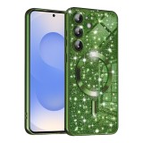 Husa premium Samsung Galaxy S25 Techsuit Luxury Glitter MagSafe, verde