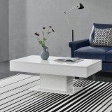 Masuta cafea Lunen WH cu blat mobil alb extra lucios [en.casa] HausGarden Leisure