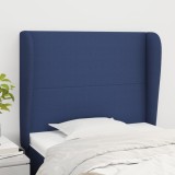 VidaXL Tăblie de pat cu aripioare, albastru, 93x23x118/128 cm, textil