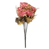 Cumpara ieftin Buchet Trandafiri artificiali roz aurii 18x15x50 cm