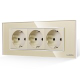 Cumpara ieftin Priza Tripla cu Rama din Sticla LUXION, Standard Italian, 6M SmartElectro IntelligentHouse