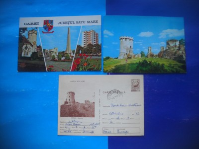 HOPCT LOT 2543 CAREI SI ARDUD-JUD SATU MARE SATU MARE-3 CARTI POSTALE-CIRCULATE foto