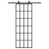 Cumpara ieftin Usa glisanta cu set de feronerie neagra 76x205 cm Sticla ESG