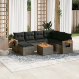 Gossi set canapele de gradina cu perne, 8 piese, gri, poliratan
