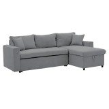 Cumpara ieftin Coltar extensibil reversibil Lilian material textil gri 225x148x81cm