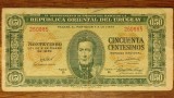 Uruguay - bancnota de colectie circulata - 50 centesimos 1939 - mai raruta - J.A. Artigas