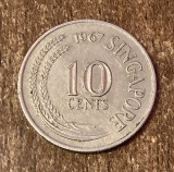 C50 - Moneda foarte veche - Singapore - 10 centi - 1967