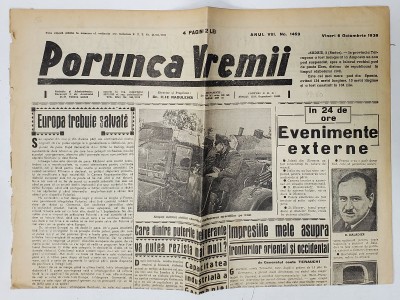 PORUNCA VREMII , ZIAR , No. 1469 , 6 OCTOMBRIE 1939 foto