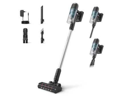 Aspirator vertical Philips XC3031/01, seria 3000, sistem de filtrare in foto