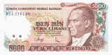 TURCIA 5.000 lire 1990 UNC