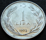 Moneda 1 LIRA TURCEASCA - TURCIA, anul 1973 *cod 2236 B