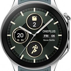 Smartwatch OnePlus Watch 2, 46mm, Ecran 1.43inch, Procesor Snapdragon W5 Gen 1, 2GB RAM, 32GB Flash, GPS, Bluetooth, Wi-Fi, 100 ore Autonomie, 100+ Mo