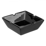 Scrumieră Lut, Model Patrata, Culoare Negru, Dimensiuni 10x10x3cm, Oem