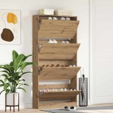 vidaXL Dulap pentru pantofi Stejar natural Lemn durabil 80 x 21 x 163.5 cm