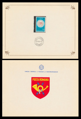 1974 Romania, A 25-a aniversare CAER, carnet FDC de protocol LP 854 foto