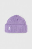 Kangol caciula culoarea violet, din tricot gros