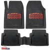 Covorase Auto Universale TeamCar&reg; Rosii, Set 5 Bucati, Cauciuc Reciclat, Fara Miros, Margini Inaltate 3cm, Ajustabile