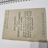 General ION ANTONESCU , 5 februarie 1941 - declaratiile date presei prin care justifica instaurarea dictaturii militare in Romania , 15 pagini