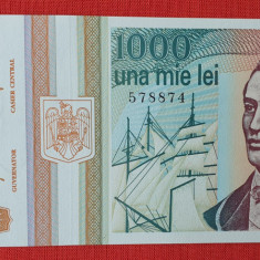 1000 Lei 1993 - Eminescu - Una mie lei - bancnota in stare foarte buna