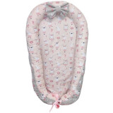 Baby Nest din Cocos MyKids Dancing Bunny Grey - Pink