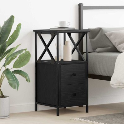 vidaXL Cititor Cabinet cu sertar Stejar negru 34 x 35.5 x 70 cm foto