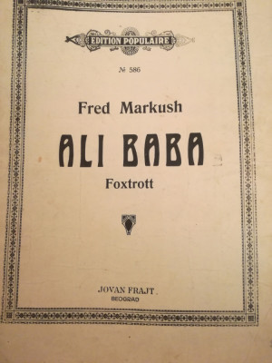 Partitura Ali Baba, Fred Markush, Foxtrott foto