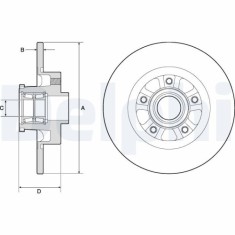 Set discuri frana spate DELPHI, Fiat Talento (296 ), 2016-, Opel Vivaro B (X82), 06.2014-, Renault Trafic III, 05.2014-, spate; puntea spate